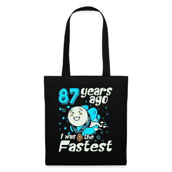 87 years ago I was the fastest 87th birthday - Tote Bag - black - Front