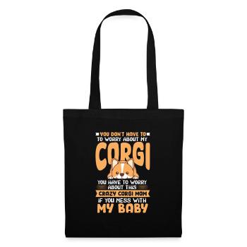 Corgi - Stoffbeutel - Schwarz - Vorne