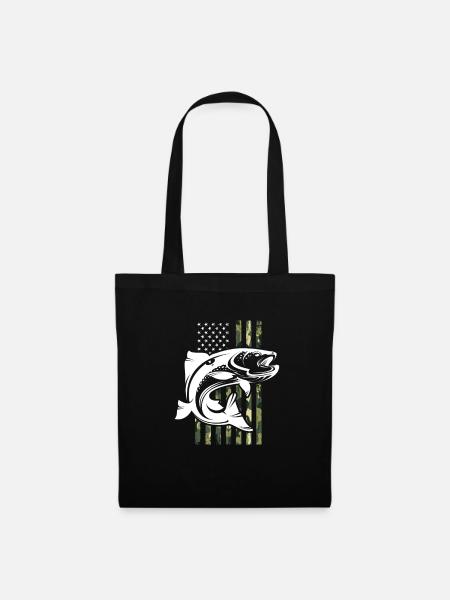 Angler USA Fishing America Fishermen Fishing Gift - Tote Bag - black