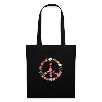Hippie Peace Flower Power Amour Paix Cadeau - Sac en tissu - noir - Devant