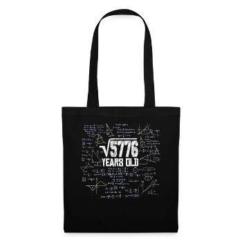 Square Root of 5776 Math Nerd 76th Birthday - Tote Bag - black - Front