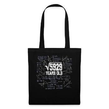Square Root of 5929 Math Nerd 77th Birthday - Tote Bag - black - Front