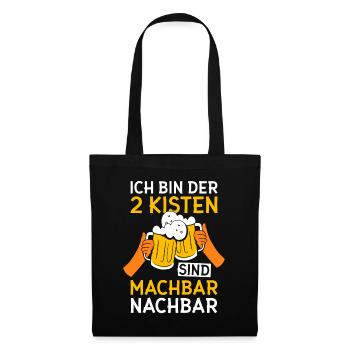 Nachbarschaft Bier 2 Kisten Sind Machbar Nachbar - Stoffbeutel - Schwarz - Vorne