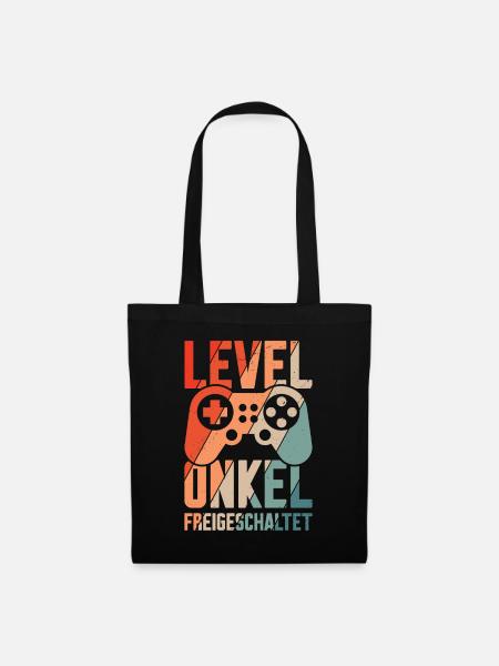 Level Onkel Freigeschaltet - Du Wirst Onkel - Stoffbeutel - Schwarz