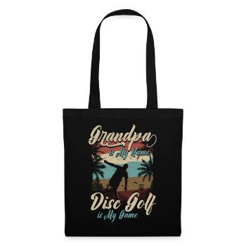 Grandpa Is My Name Disc Golf Is My Game für Opa - Stoffbeutel - Schwarz - Vorne