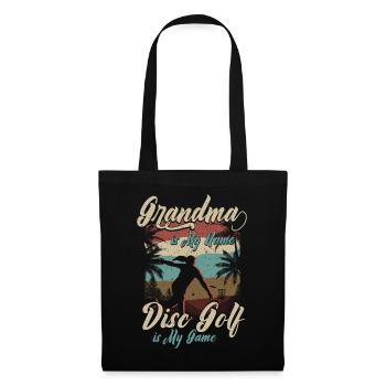 Grandma Is My Name Disc Golf Is My Game für Oma - Stoffbeutel - Schwarz - Vorne