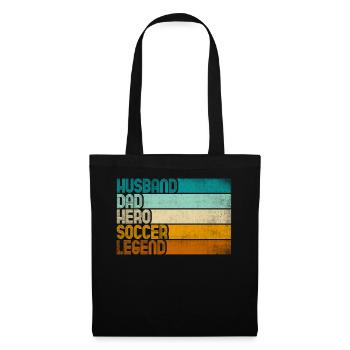 Retro Husband Dad Hero Soccer Legend - Tote Bag - black - Front