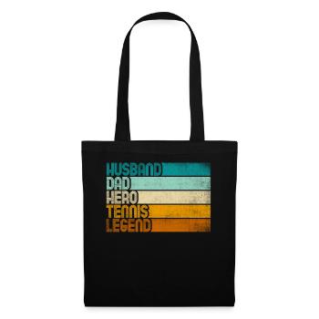 Retro Mari Papa Héros Tennis Legend - Sac en tissu - noir - Devant