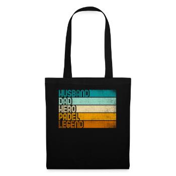 Retro Mari Papa Héros Padel Légende - Sac en tissu - noir - Devant