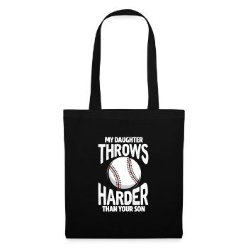 Softball Tochter Baseball Vater Mutter Geschenk - Stoffbeutel - Schwarz - Vorne