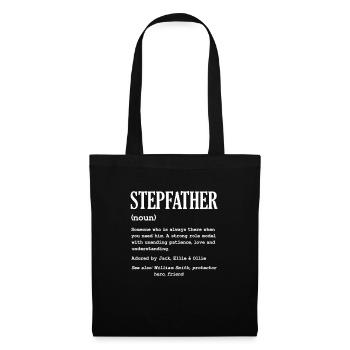 Beau-père Père Beau-père Papa Cadeau de fête des pères - Sac en tissu - noir - Devant