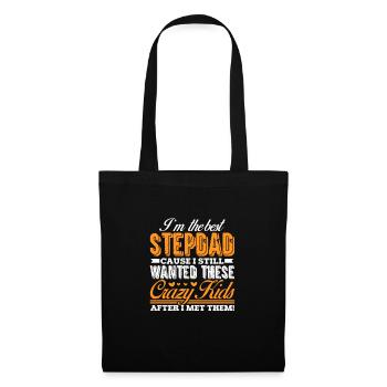 Stiefvater Vater Stiefpapa Papa Vatertag Geschenk - Stoffbeutel - Schwarz - Vorne