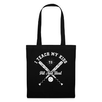 I Teach My Kids To Hit And Steal Softball Papa - Tote Bag - black - Front