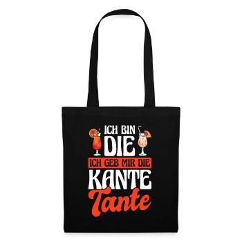 Du Wirst Tante - Ich Geb Mir Die Kante Tante - Stoffbeutel - Schwarz - Vorne