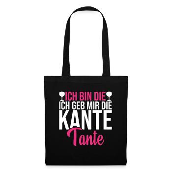 Lustig Ich Geb Mir Die Kante Tante Patentante - Stoffbeutel - Schwarz - Vorne