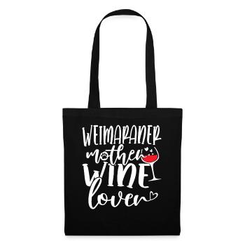Amateur de vin WEIMARANER Mère - Sac en tissu - noir - Devant