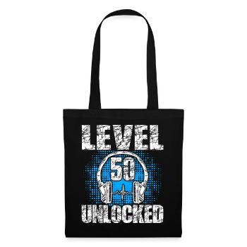 Level 50 Unlocked Birthday Gift 50 Years - Tote Bag - black - Front