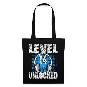 Level 14 Unlocked Birthday Gift 14 Years - Tote Bag - black - Front