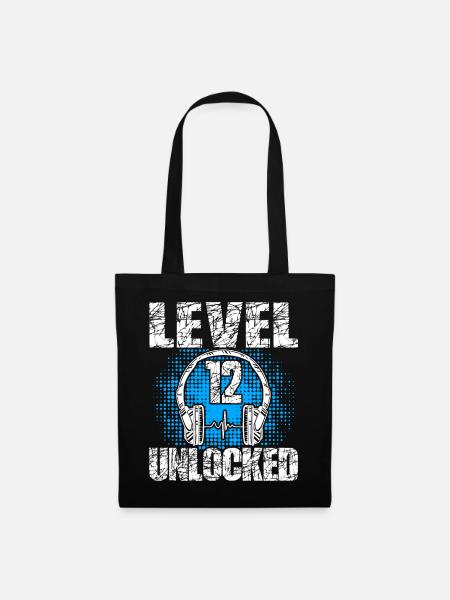 Level 12 Unlocked Birthday Gift 12 years - Tote Bag - black