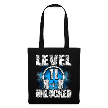Level 11 Unlocked Birthday Gift 11 years - Tote Bag - black - Front