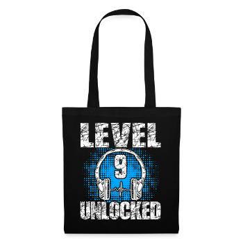 Niveau 9 Cadeau d’anniversaire débloqué 9 ans 9. - Sac en tissu - noir - Devant