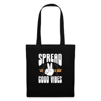 Hippie Peace Flower Power Amour Paix Cadeau - Sac en tissu - noir - Devant