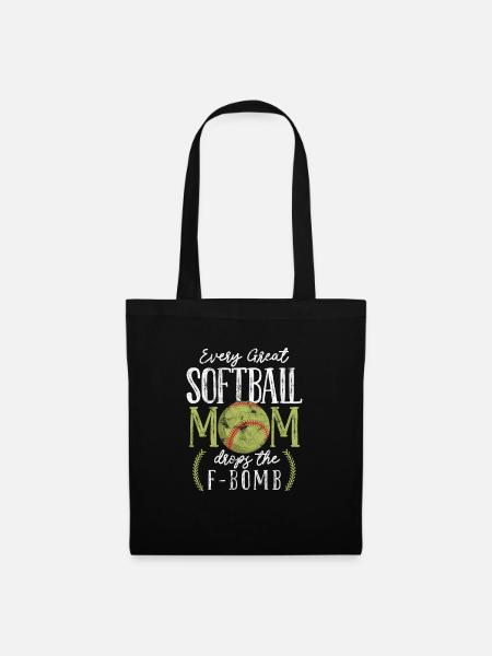 Softball Mutter - Stoffbeutel - Schwarz