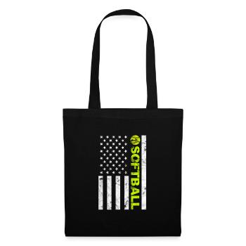 Softball États-Unis - Sac en tissu - noir - Devant