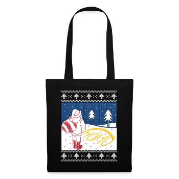 Ugly Christmas Sweater Weihnachtsmann - Stoffbeutel - Schwarz - Vorne