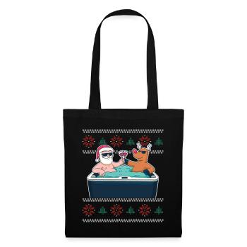 Ugly Xmas Sweater Reindeer Santa Claus - Tote Bag - black - Front