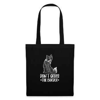 Border Collie Chien Chien Troupeau Chien Cadeau - Sac en tissu - noir - Devant