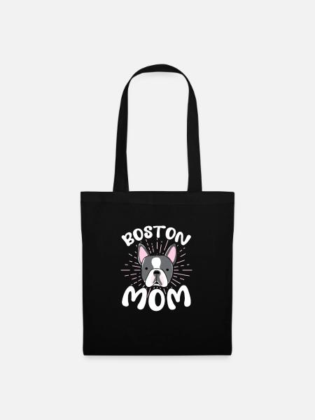 Boston Terrier Mom Hund Hunde Frauchen Geschenk - Stoffbeutel - Schwarz