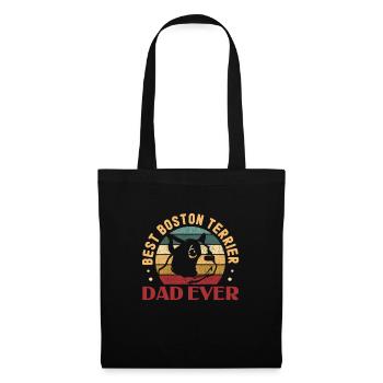 Boston Terrier Dad Hund Hunde Herrchen Geschenk - Stoffbeutel - Schwarz - Vorne