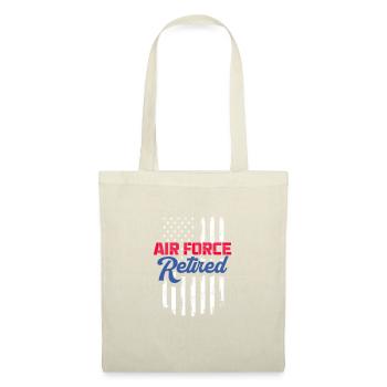 Ruhestand Air Force USA Rente Rentner Geschenk - Stoffbeutel - Natur - Vorne