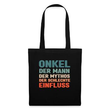 Du Wirst Onkel Held Onkel Uncle Patenonkel - Stoffbeutel - Schwarz - Vorne