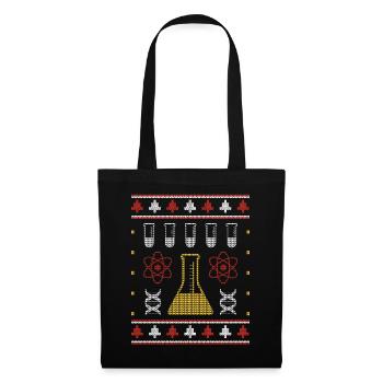 Chemiker Ugly Christmas Sweater Chemie - Stoffbeutel - Schwarz - Vorne