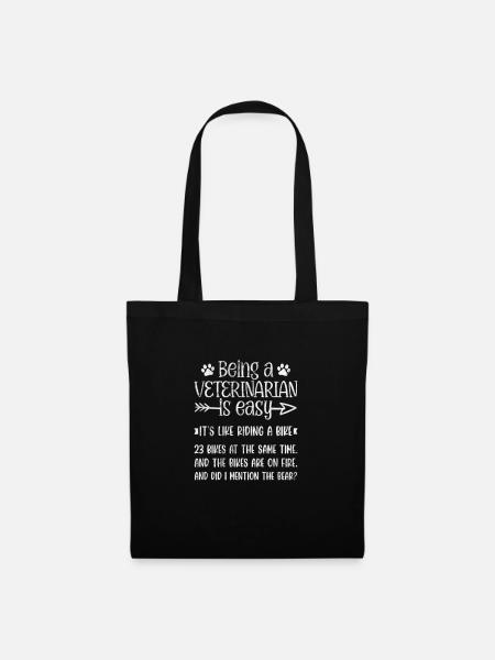 Tierarzt Tiermedizin Tierärztin Veterinär Geschenk - Stoffbeutel - Schwarz