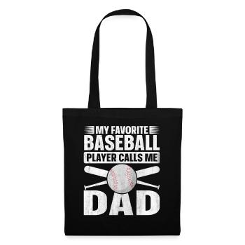 My Favorite Baseball Player Calls Me Dad Baseball - Stoffbeutel - Schwarz - Vorne