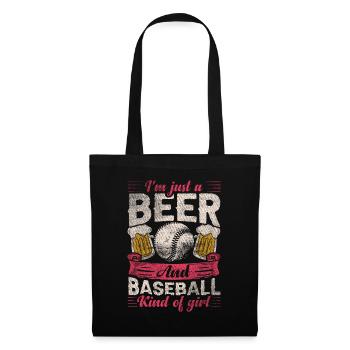 I'm Just A Beer & Baseball Kind Of Girl Baseball - Tote Bag - black - Front