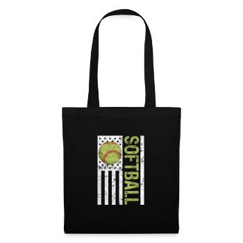 Softball États-Unis - Sac en tissu - noir - Devant