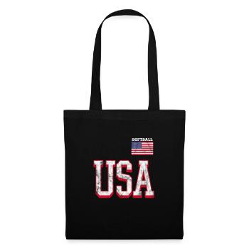 Softball États-Unis - Sac en tissu - noir - Devant