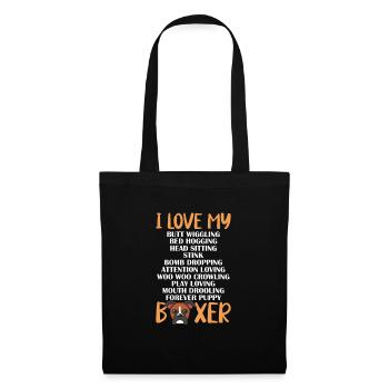 Boxer Chien Chien Allemand Boxer Cadeau - Sac en tissu - noir - Devant
