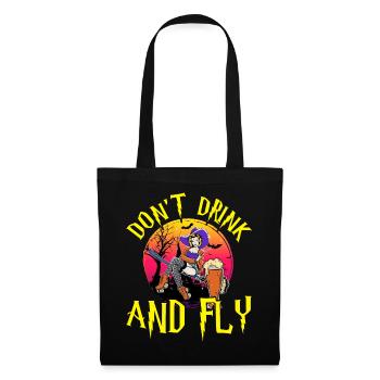 Motif de fête d’Halloween de sorcière ne buvez pas et ne volez pas - Sac en tissu - noir - Devant