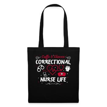 Cuffs & Gants Vie d’infirmière correctionnelle - Sac en tissu - noir - Devant