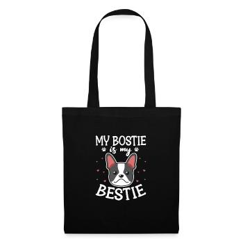Boston Terrier Hund Hunde Hundeliebhaber Geschenk - Stoffbeutel - Schwarz - Vorne