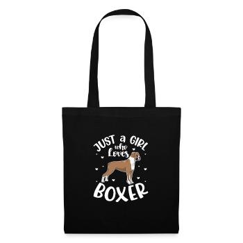 Boxer Fille Chien Chien Allemand Boxer Cadeau - Sac en tissu - noir - Devant