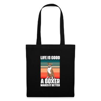 Boxer Chien Chien Allemand Boxer Cadeau - Sac en tissu - noir - Devant