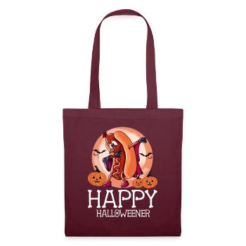 Happy Halloweener Dracula Costume Funny Wiener - Stoffbeutel - Burgunderrot - Vorne