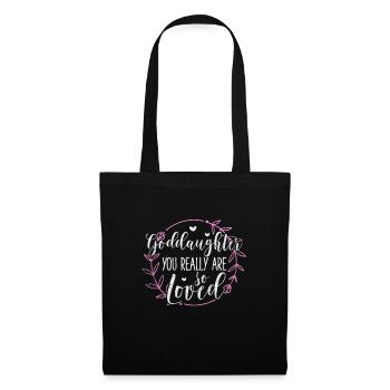 Marraine Tante Marraine Baptême Nièce Neveu Cadeau - Sac en tissu - noir - Devant