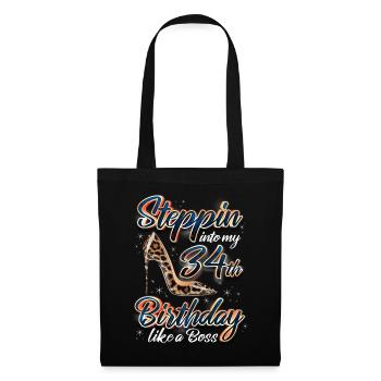 Steppin Into My 34th Birthday 34. Geburtstags - Tote Bag - black - Front
